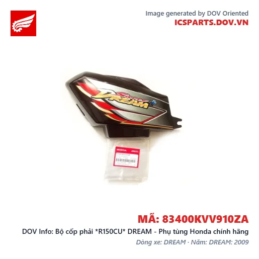 Bộ cốp phải *R150CU* DREAM - Phụ tùng Honda chính hãng