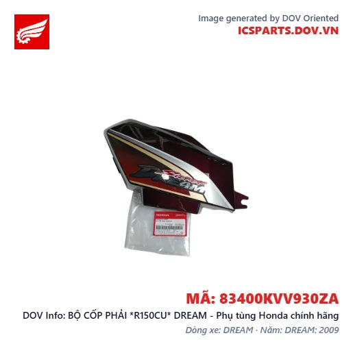 BỘ CỐP PHẢI *R150CU* DREAM - Phụ tùng Honda chính hãng