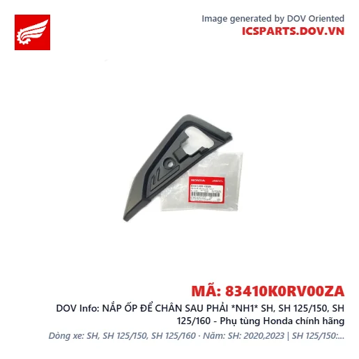 NẮP ỐP ĐỂ CHÂN SAU PHẢI *NH1* SH, SH 125/150, SH 125/160 - Phụ tùng Honda chính hãng