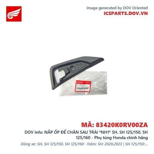 NẮP ỐP ĐỂ CHÂN SAU TRÁI *NH1* SH, SH 125/150, SH 125/160 - Phụ tùng Honda chính hãng