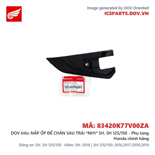 NẮP ỐP ĐỂ CHÂN SAU TRÁI *NH1* SH, SH 125/150 - Phụ tùng Honda chính hãng