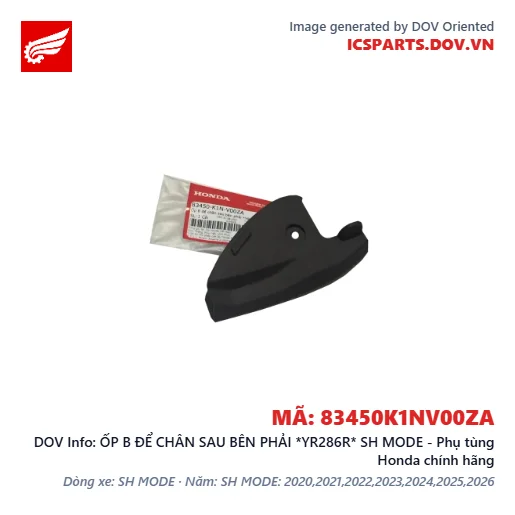 ỐP B ĐỂ CHÂN SAU BÊN PHẢI *YR286R* SH MODE - Phụ tùng Honda chính hãng