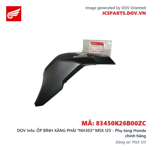 ỐP BÌNH XĂNG PHẢI *NH303* MSX 125 - Phụ tùng Honda chính hãng