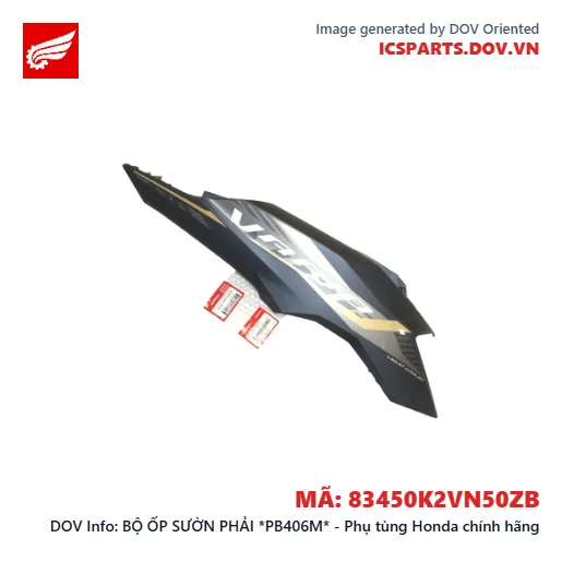 BỘ ỐP SƯỜN PHẢI *PB406M* - Phụ tùng Honda chính hãng