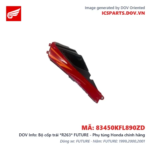 Bộ cốp trái *R263* FUTURE - Phụ tùng Honda chính hãng