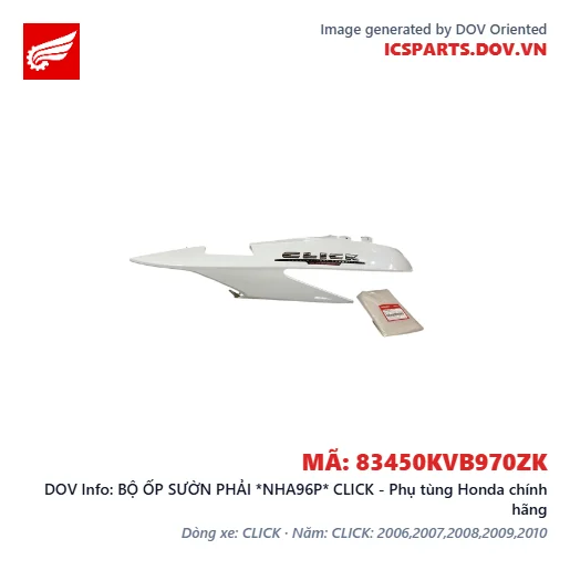 BỘ ỐP SƯỜN PHẢI *NHA96P* CLICK - Phụ tùng Honda chính hãng