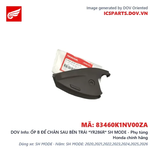 ỐP B ĐỂ CHÂN SAU BÊN TRÁI *YR286R* SH MODE - Phụ tùng Honda chính hãng