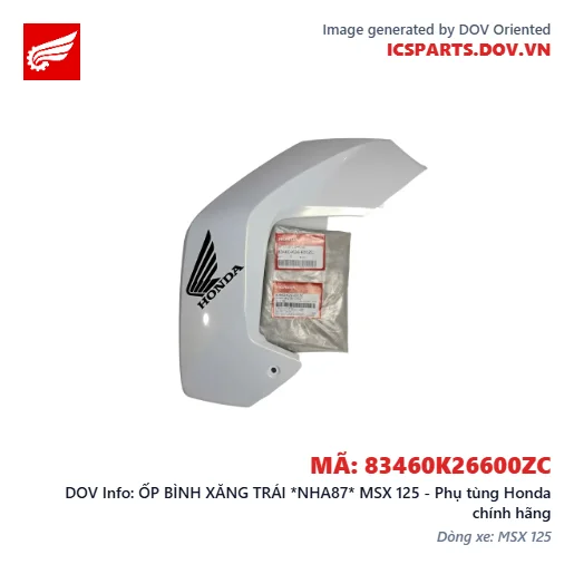 ỐP BÌNH XĂNG TRÁI *NHA87* MSX 125 - Phụ tùng Honda chính hãng