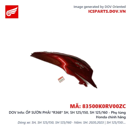ỐP SƯỜN PHẢI *R368* SH, SH 125/150, SH 125/160 - Phụ tùng Honda chính hãng