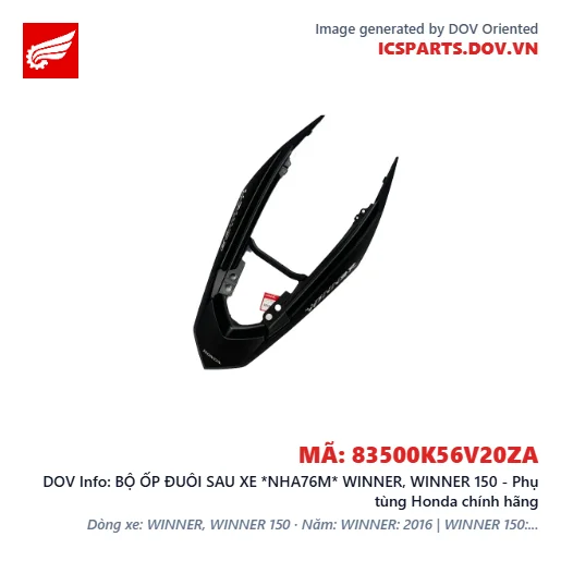 BỘ ỐP ĐUÔI SAU XE *NHA76M* WINNER, WINNER 150 - Phụ tùng Honda chính hãng
