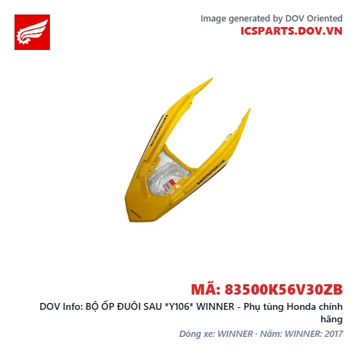 BỘ ỐP ĐUÔI SAU *Y106* WINNER - Phụ tùng Honda chính hãng