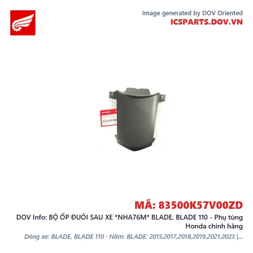 BỘ ỐP ĐUÔI SAU XE *NHA76M* BLADE, BLADE 110 - Phụ tùng Honda chính hãng