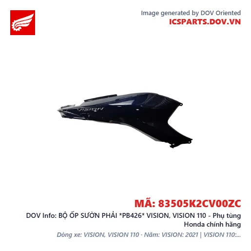 BỘ ỐP SƯỜN PHẢI *PB426* VISION, VISION 110 - Phụ tùng Honda chính hãng