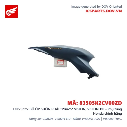 BỘ ỐP SƯỜN PHẢI *PB425* VISION, VISION 110 - Phụ tùng Honda chính hãng