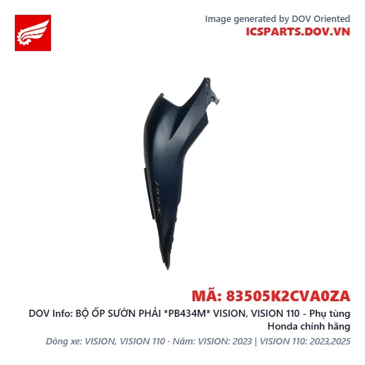 BỘ ỐP SƯỜN PHẢI *PB434M* VISION, VISION 110 - Phụ tùng Honda chính hãng