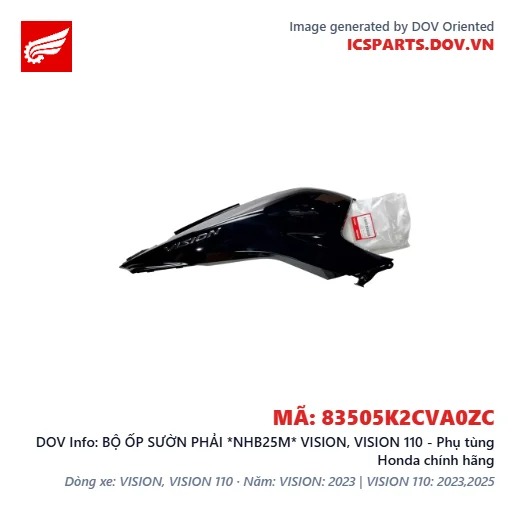 BỘ ỐP SƯỜN PHẢI *NHB25M* VISION, VISION 110 - Phụ tùng Honda chính hãng