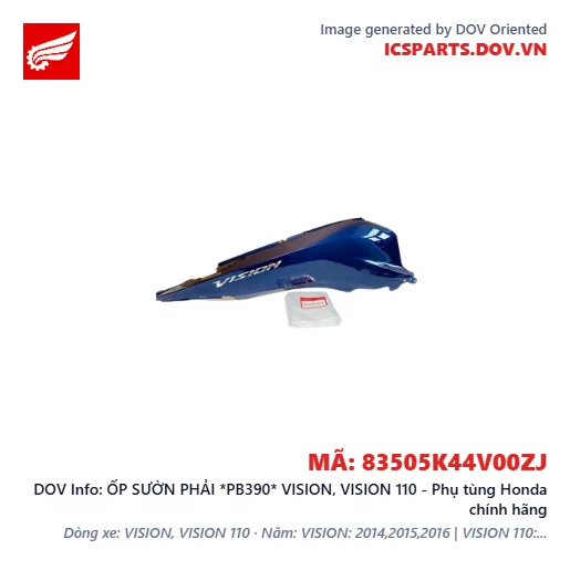 ỐP SƯỜN PHẢI *PB390* VISION, VISION 110 - Phụ tùng Honda chính hãng