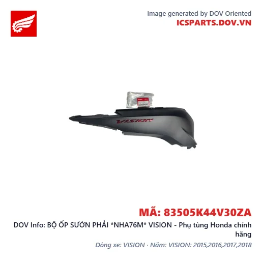 BỘ ỐP SƯỜN PHẢI *NHA76M* VISION - Phụ tùng Honda chính hãng