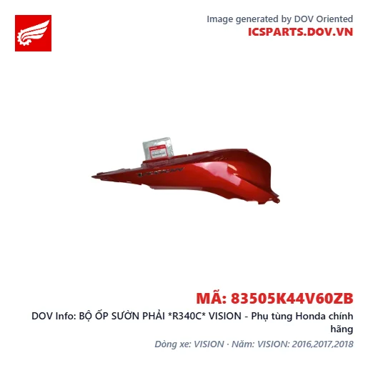 BỘ ỐP SƯỜN PHẢI *R340C* VISION - Phụ tùng Honda chính hãng