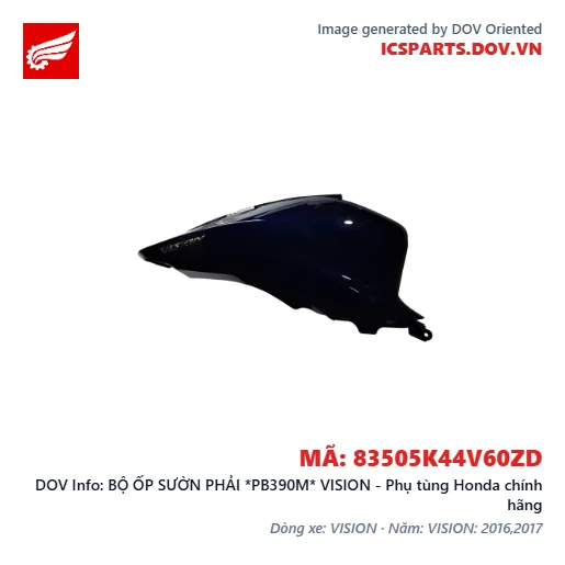 BỘ ỐP SƯỜN PHẢI *PB390M* VISION - Phụ tùng Honda chính hãng