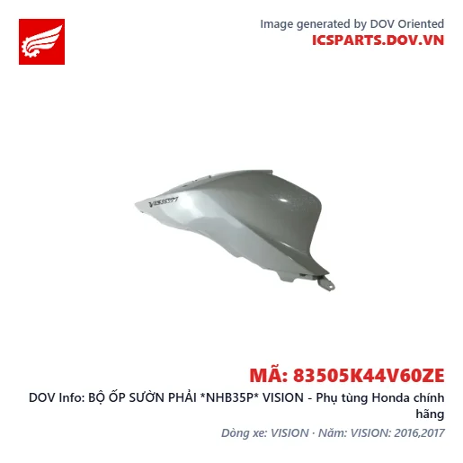 BỘ ỐP SƯỜN PHẢI *NHB35P* VISION - Phụ tùng Honda chính hãng