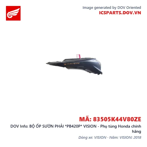 BỘ ỐP SƯỜN PHẢI *PB420P* VISION - Phụ tùng Honda chính hãng