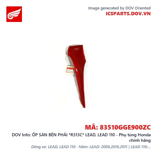 ỐP SÀN BÊN PHẢI *R313C* LEAD, LEAD 110 - Phụ tùng Honda chính hãng