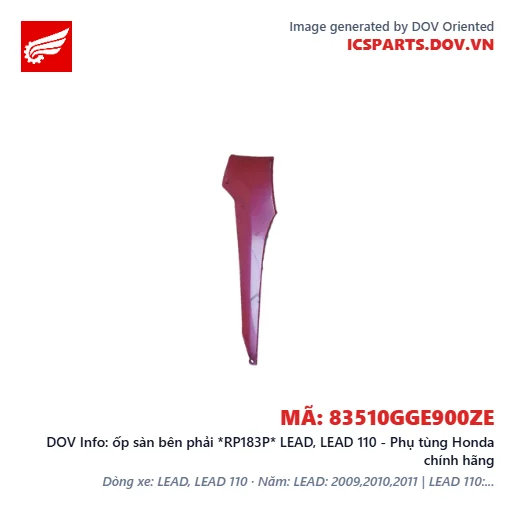 ốp sàn bên phải *RP183P* LEAD, LEAD 110 - Phụ tùng Honda chính hãng