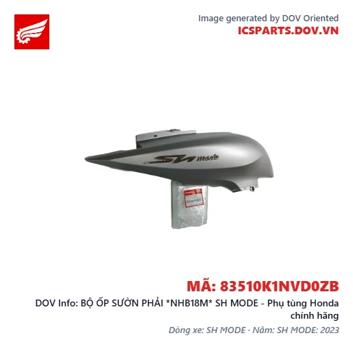 BỘ ỐP SƯỜN PHẢI *NHB18M* SH MODE - Phụ tùng Honda chính hãng