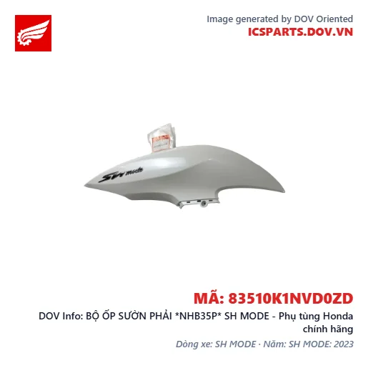BỘ ỐP SƯỜN PHẢI *NHB35P* SH MODE - Phụ tùng Honda chính hãng