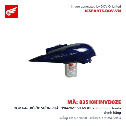BỘ ỐP SƯỜN PHẢI *PB421M* SH MODE - Phụ tùng Honda chính hãng