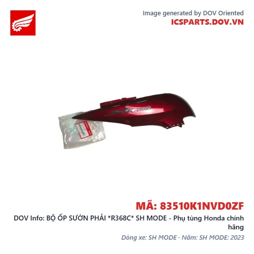 BỘ ỐP SƯỜN PHẢI *R368C* SH MODE - Phụ tùng Honda chính hãng