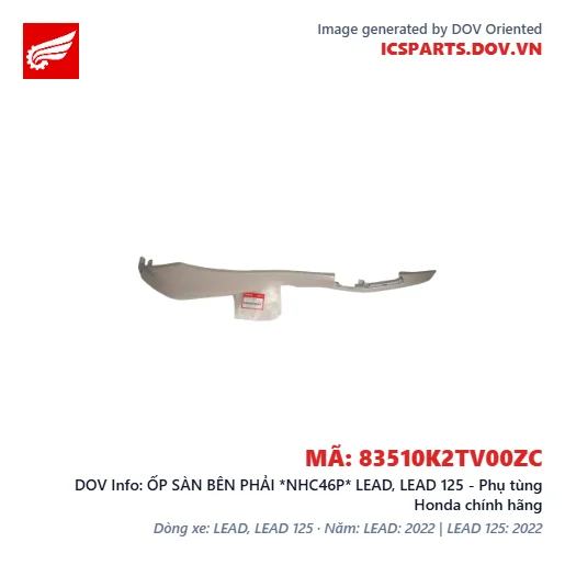 ỐP SÀN BÊN PHẢI *NHC46P* LEAD, LEAD 125 - Phụ tùng Honda chính hãng