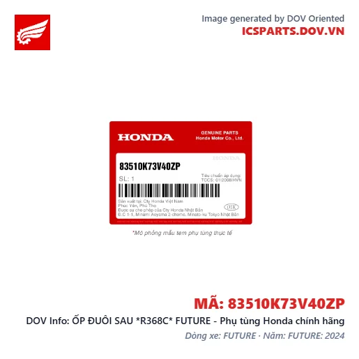 ỐP ĐUÔI SAU *R368C* FUTURE - Phụ tùng Honda chính hãng