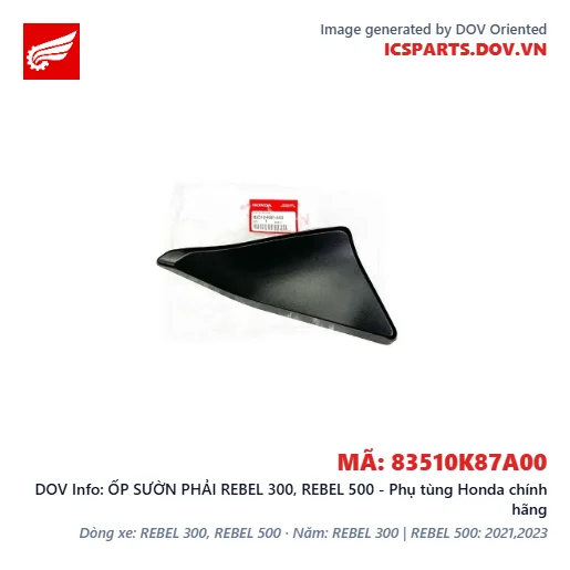 ỐP SƯỜN PHẢI REBEL 300, REBEL 500 - Phụ tùng Honda chính hãng