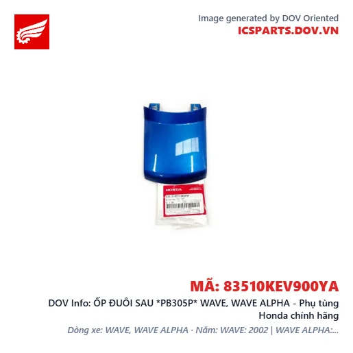 ỐP ĐUÔI SAU *PB305P* WAVE, WAVE ALPHA - Phụ tùng Honda chính hãng