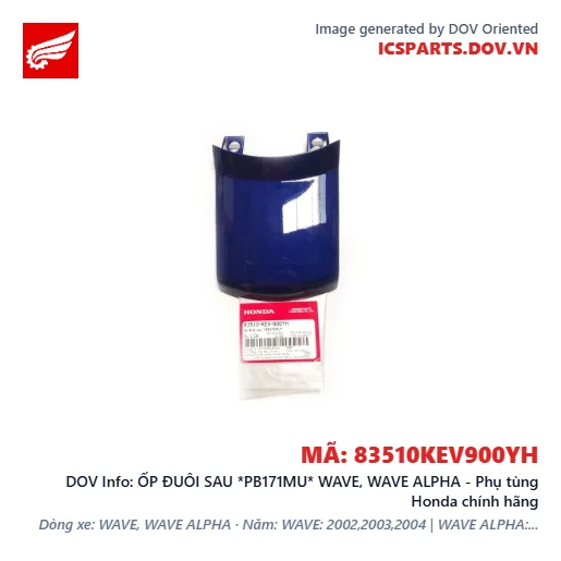 ỐP ĐUÔI SAU *PB171MU* WAVE, WAVE ALPHA - Phụ tùng Honda chính hãng