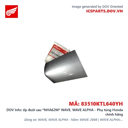 ốp đuôi sau *NHA62M* WAVE, WAVE ALPHA - Phụ tùng Honda chính hãng