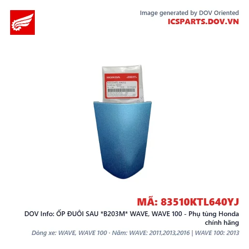 ỐP ĐUÔI SAU *B203M* WAVE, WAVE 100 - Phụ tùng Honda chính hãng