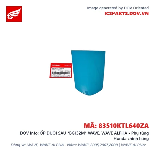 ỐP ĐUÔI SAU *BG132M* WAVE, WAVE ALPHA - Phụ tùng Honda chính hãng