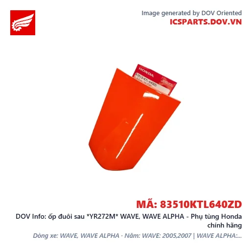 ốp đuôi sau *YR272M* WAVE, WAVE ALPHA - Phụ tùng Honda chính hãng