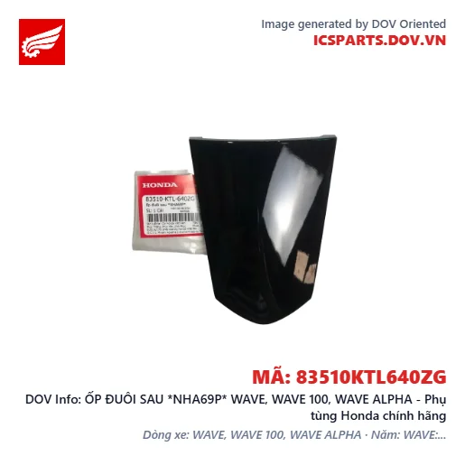 ỐP ĐUÔI SAU *NHA69P* WAVE, WAVE 100, WAVE ALPHA - Phụ tùng Honda chính hãng