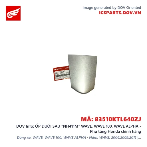 ỐP ĐUÔI SAU *NH411M* WAVE, WAVE 100, WAVE ALPHA - Phụ tùng Honda chính hãng
