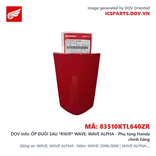 ỐP ĐUÔI SAU *R161P* WAVE, WAVE ALPHA - Phụ tùng Honda chính hãng