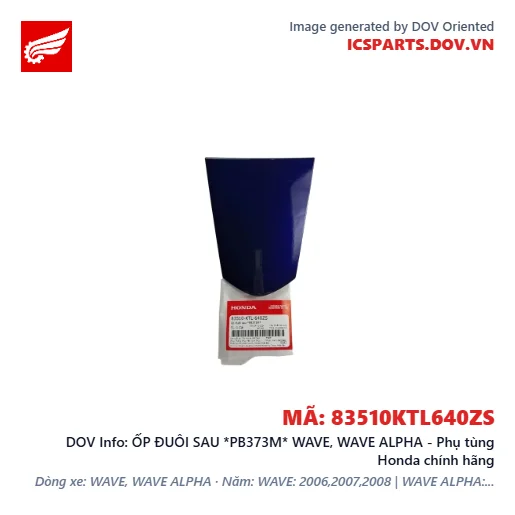 ỐP ĐUÔI SAU *PB373M* WAVE, WAVE ALPHA - Phụ tùng Honda chính hãng