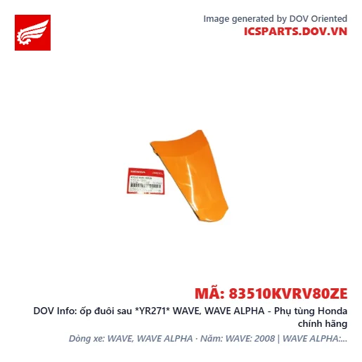 ốp đuôi sau *YR271* WAVE, WAVE ALPHA - Phụ tùng Honda chính hãng