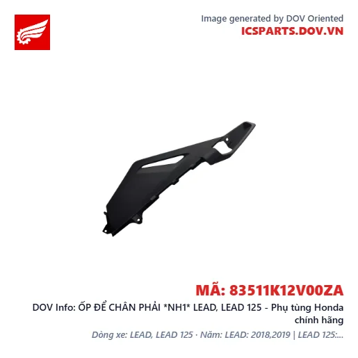 ỐP ĐỂ CHÂN PHẢI *NH1* LEAD, LEAD 125 - Phụ tùng Honda chính hãng