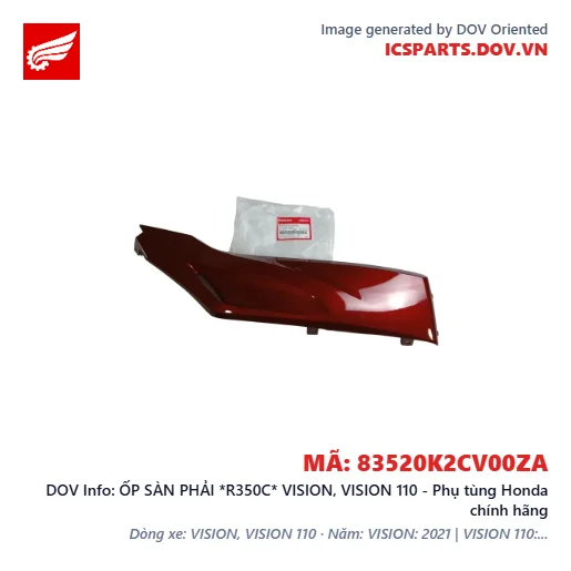 ỐP SÀN PHẢI *R350C* VISION, VISION 110 - Phụ tùng Honda chính hãng