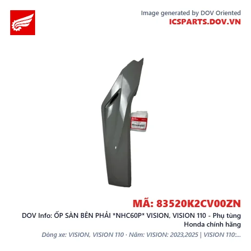 ỐP SÀN BÊN PHẢI *NHC60P* VISION, VISION 110 - Phụ tùng Honda chính hãng