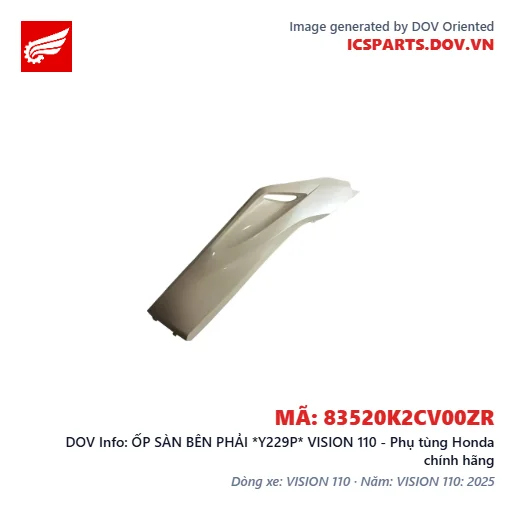ỐP SÀN BÊN PHẢI *Y229P* VISION 110 - Phụ tùng Honda chính hãng